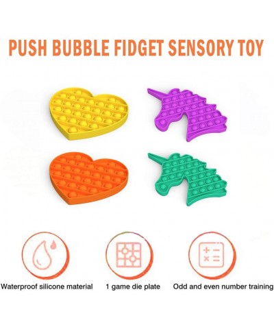 Pop Fidget Toys for Anxiety Push Pop Pop Bubble Sensory Fidget Toy Silicone Stress Reliever Toy (Unicorn - Green 6.9x6.5x0.6i...