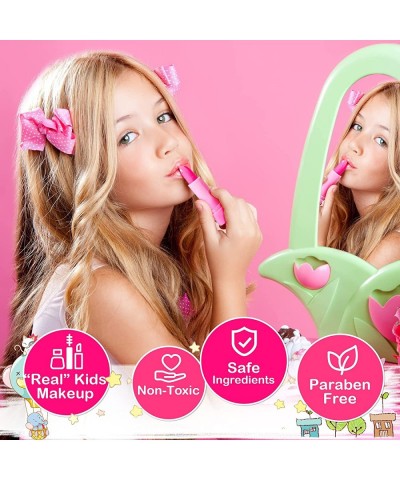 Cute Kids Makeup Kit for Girls New Upgrade Pretend Play Toys Washable Make Up Set with Cosmetics Bag Lipstick Brush Mirror Ha...