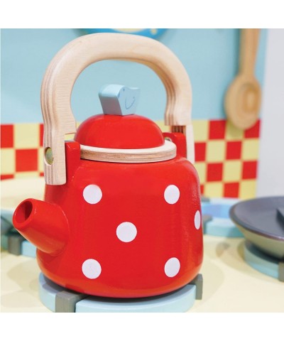 Honeybake Wooden Dotty Kettle - Breakfast Set Pretend Kitchen Play Toy Set | Girls or Boys Role Play Kitchen Accessories | Su...