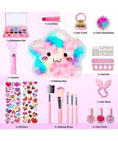 Cute Kids Makeup Kit for Girls New Upgrade Pretend Play Toys Washable Make Up Set with Cosmetics Bag Lipstick Brush Mirror Ha...