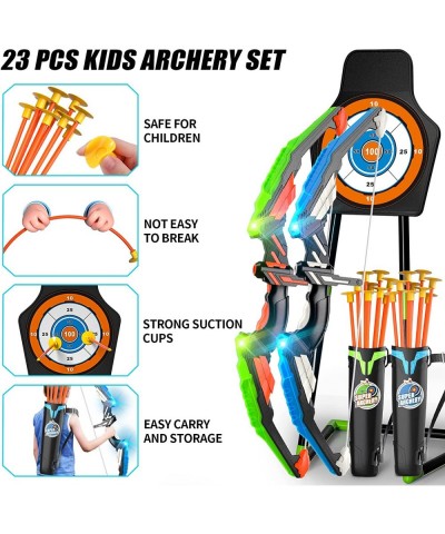 Bow and Arrow for Kids Boys 4-6 8-12 Kids Archery Set with Light-up LED Includes 10 Suction Cup Arrows Standing Target & Quiv...