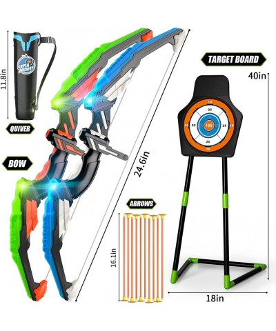 Bow and Arrow for Kids Boys 4-6 8-12 Kids Archery Set with Light-up LED Includes 10 Suction Cup Arrows Standing Target & Quiv...