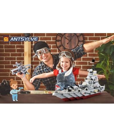 Naval Battleship Building Blocks Kits 8 in 1 Military Warship with Helicopter Fighter Learning and Educational Toys for Boys ...