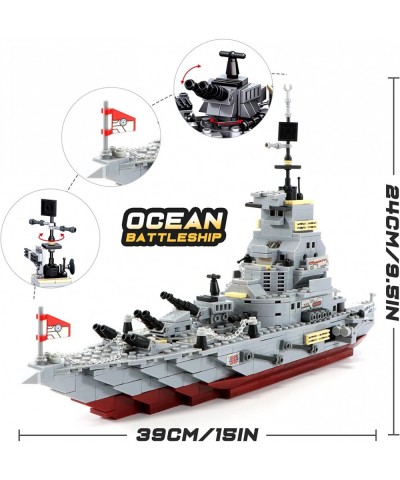 Naval Battleship Building Blocks Kits 8 in 1 Military Warship with Helicopter Fighter Learning and Educational Toys for Boys ...