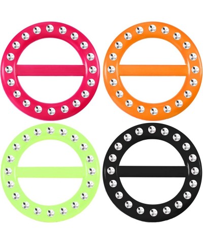 4 Pieces 80s Party Tee Shirt Clips Plastic Fashion T Shirt Scarf Clip Ring with Assorted Colors (Color C Size C) $15.53 Kids'...