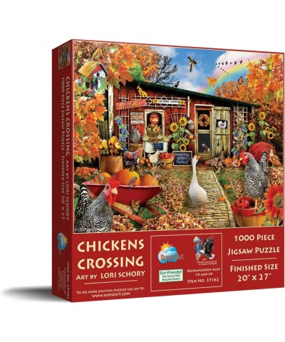 Chickens Crossing 1000 pc Jigsaw Puzzle $35.31 Jigsaw Puzzles