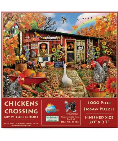 Chickens Crossing 1000 pc Jigsaw Puzzle $35.31 Jigsaw Puzzles