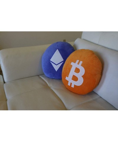 Embroidered Round Stuffed Plush Crypto Pillow ETH $32.87 Kids' Plush Toy Pillows