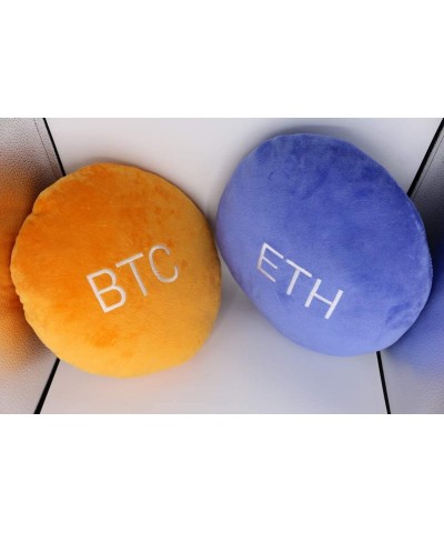 Embroidered Round Stuffed Plush Crypto Pillow ETH $32.87 Kids' Plush Toy Pillows