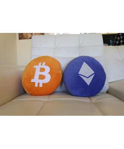 Embroidered Round Stuffed Plush Crypto Pillow ETH $32.87 Kids' Plush Toy Pillows