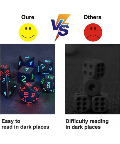 Glowing DND Dice Set with Charging Box 7Pcs LED Light Up Polyhedron Rechargeable Electronic Dice for Dungeons & Dragons Dice ...