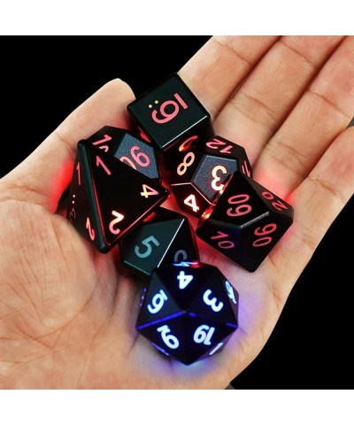 Glowing DND Dice Set with Charging Box 7Pcs LED Light Up Polyhedron Rechargeable Electronic Dice for Dungeons & Dragons Dice ...