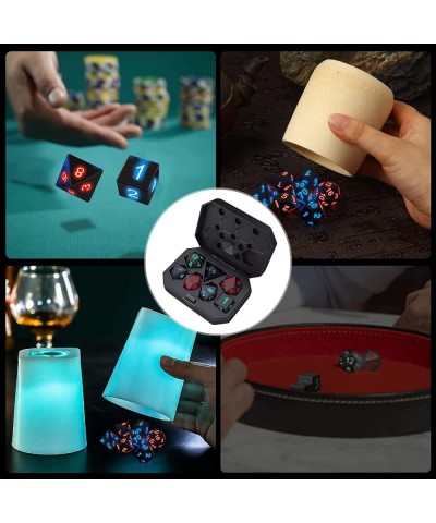 Glowing DND Dice Set with Charging Box 7Pcs LED Light Up Polyhedron Rechargeable Electronic Dice for Dungeons & Dragons Dice ...