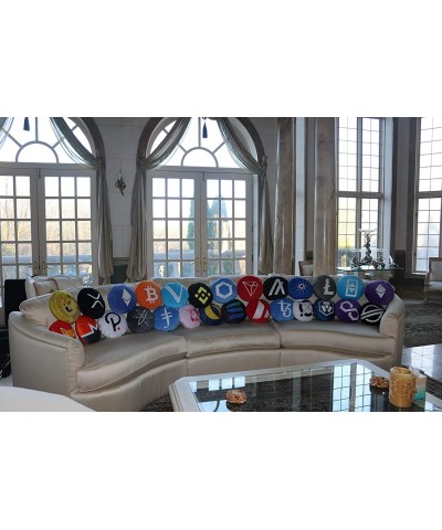 Embroidered Round Stuffed Plush Crypto Pillow ETH $32.87 Kids' Plush Toy Pillows