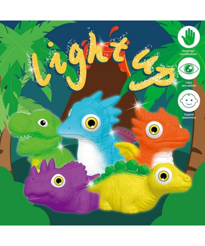 Dinosaur Toy Auto Flashing Dinosaur Model Glowing Figures Bath Toy Playset 5 pcs $22.61 Bathtub Toys