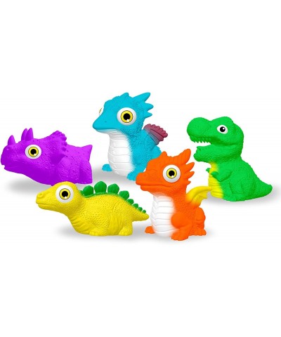 Dinosaur Toy Auto Flashing Dinosaur Model Glowing Figures Bath Toy Playset 5 pcs $22.61 Bathtub Toys