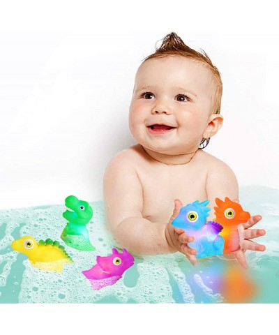 Dinosaur Toy Auto Flashing Dinosaur Model Glowing Figures Bath Toy Playset 5 pcs $22.61 Bathtub Toys