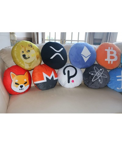 Embroidered Round Stuffed Plush Crypto Pillow ETH $32.87 Kids' Plush Toy Pillows