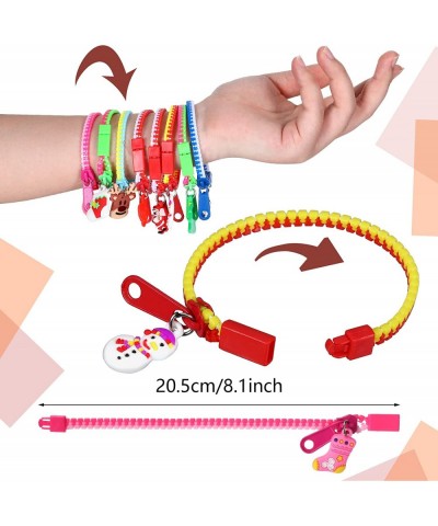 24 Pieces Christmas Zipper Bracelets Sensory Friendship Bulk Set with Snowflake Snowman Christmas Tree Santa Claus Gingerbrea...