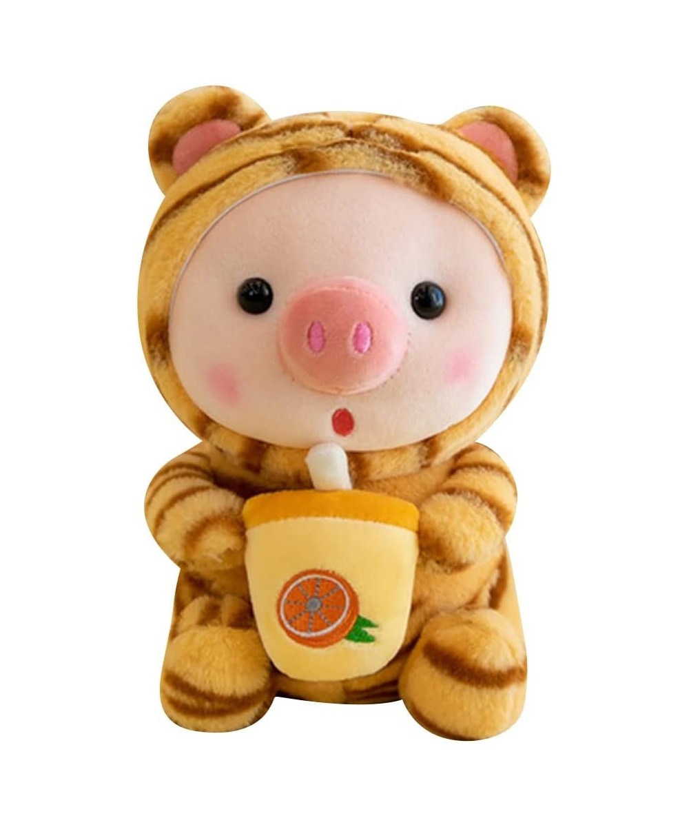 Stuffed Reversible Plushies Dolls Milk Tea Piggy Plush Toys Cute Cartoon Animal Pig Plush Toy Soft Bottle Pig Doll Sleeping P...