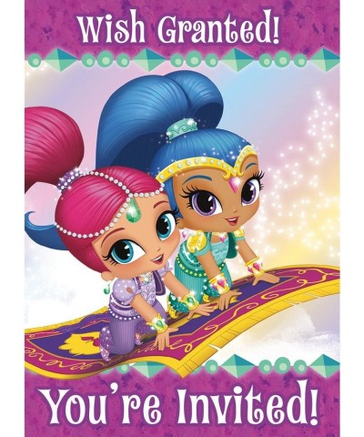 Shimmer and Shine Party Invitations - 5.5” x 4” 8 Pcs $16.57 Kids' Party Tablecovers