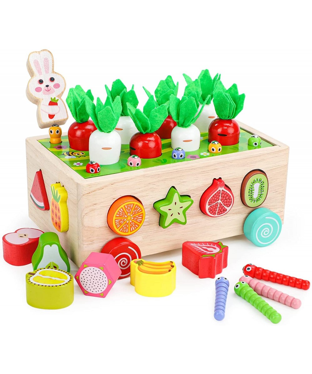 Montessori Wooden Shape Sorter Toys for Baby Boys Girls Age 2 3 4 5 6 Years Old Carrot Harvest Game Preschool Learning Educat...