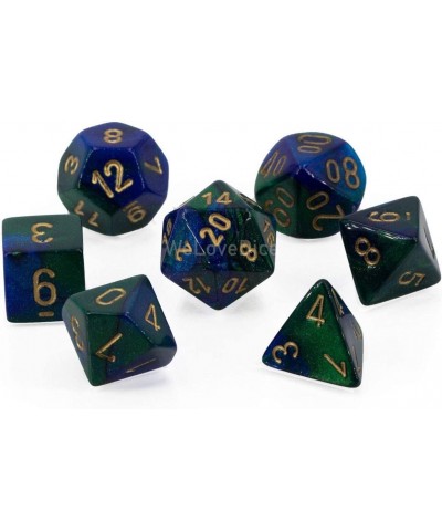 DND Dice Set-D&D Dice-16mm Gemini Blue Green and Gold Plastic Polyhedral Dice Set-Dungeons and Dragons Dice Includes 7 Dice -...