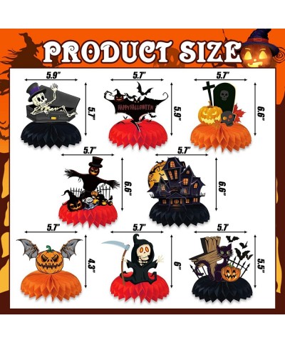 Halloween Honeycomb Centerpieces Decorations 8pcs Ghost Pumpkin Table Topper Decorations 3D Halloween Ghost Party Decorations...