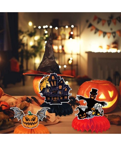 Halloween Honeycomb Centerpieces Decorations 8pcs Ghost Pumpkin Table Topper Decorations 3D Halloween Ghost Party Decorations...