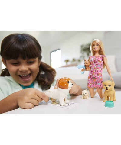 Doggy Daycare Doll Blonde and Pets Playset with 4 Dogs Including One Puppy that Poops and One that Pees Plus Color-Change Pap...