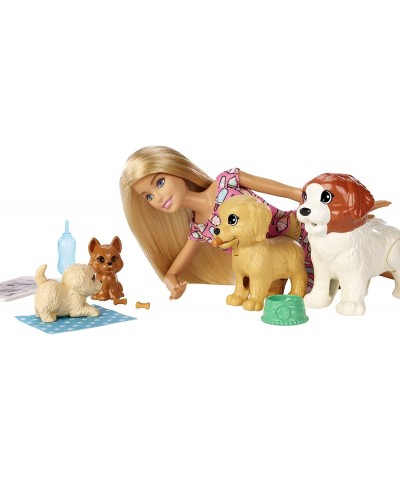 Doggy Daycare Doll Blonde and Pets Playset with 4 Dogs Including One Puppy that Poops and One that Pees Plus Color-Change Pap...