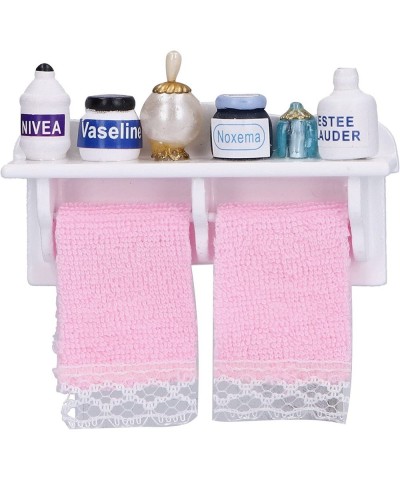 Dollhouse Wooden Towel Rack Bottles 1:12 Simulation Miniature Furniture Model Toy for Dollhouse Bathroom Decoration Accessori...