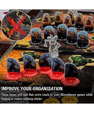 Gloomhaven Standee Bases Pack of 27 Plastic Hex Monster Stand with Health Tracker and Status Token Slots $34.33 Game Accessories