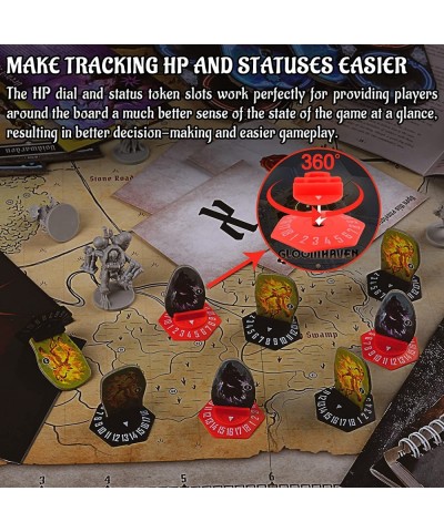 Gloomhaven Standee Bases Pack of 27 Plastic Hex Monster Stand with Health Tracker and Status Token Slots $34.33 Game Accessories