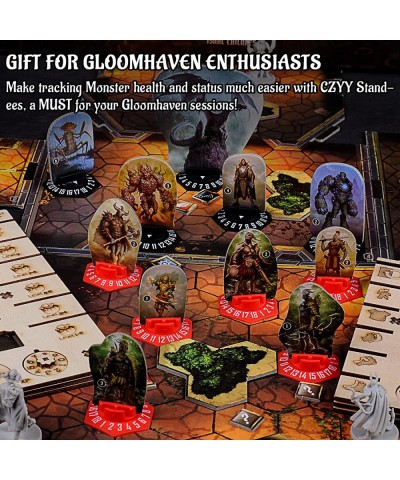 Gloomhaven Standee Bases Pack of 27 Plastic Hex Monster Stand with Health Tracker and Status Token Slots $34.33 Game Accessories