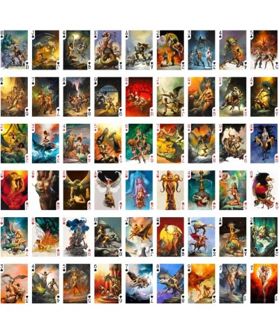 Fantasy Playing Cards (Poker Deck 54 Cards All Different) Vintage Retro Fantasy SciFi Fiction Comic Book Art by Boris Valejo ...