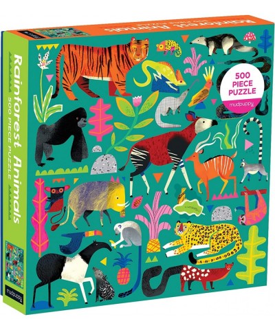 Rainforest Animals 500 Piece Family Jigsaw Puzzle Vibrant Rainforest and Animal Puzzle with Tiger Gorilla and More Beloved An...