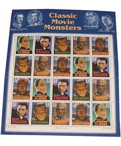 Classic Movie Monsters Collectible Stamp 32 Cent Sheet Scott 3168 $38.38 Collectibles Display & Storage