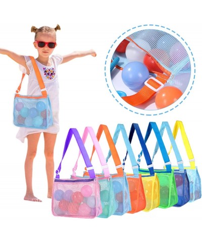 Colorful Mesh Beach Bag Adjustable Kids Quick Dry Net Tote for Seashell Collecting Beach Sand Toy Totes Swimming Accessories ...