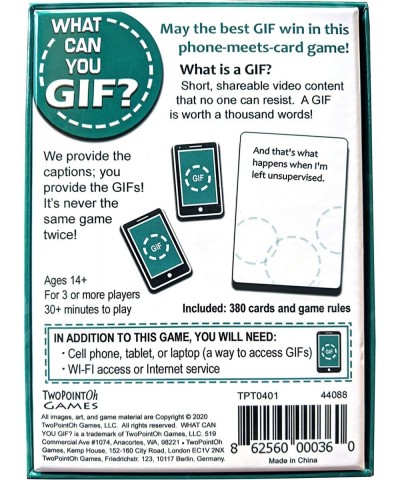 What Can You GIF? The Hilarious Funny Card Game For GIF Lovers - Games and Gift for Adults Teens & Tweens - 3-12 Players $26....