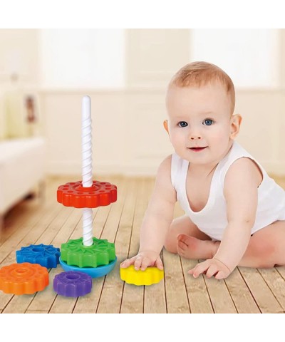 Super JoJo Stacking Rings Toy Plastic Rainbow Stacker Toddler Spinning Toy Learning Toys for 12 Months 1 Year Old Baby Boys G...