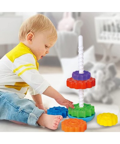 Super JoJo Stacking Rings Toy Plastic Rainbow Stacker Toddler Spinning Toy Learning Toys for 12 Months 1 Year Old Baby Boys G...