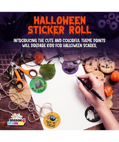 Halloween Sticker Roll 1.5 Inches - 200 Pcs Cute Halloween Stickers for Kids Toddlers and Adults - 6 Designs Happy Halloween ...