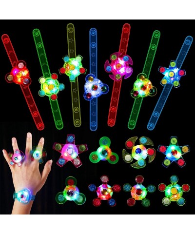 20 Pieces Christmas Party Favors Goodie Bag Stuffers Light up Include 10 LED Light Up Bracelets and 10 Light Up Rings Glow in...