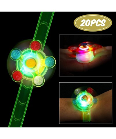 20 Pieces Christmas Party Favors Goodie Bag Stuffers Light up Include 10 LED Light Up Bracelets and 10 Light Up Rings Glow in...