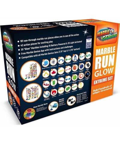 Glow Marble Run Extreme Set - 300 Complete Pieces + Free Instruction App & Full Color Instruction Manual $136.63 Marble Runs