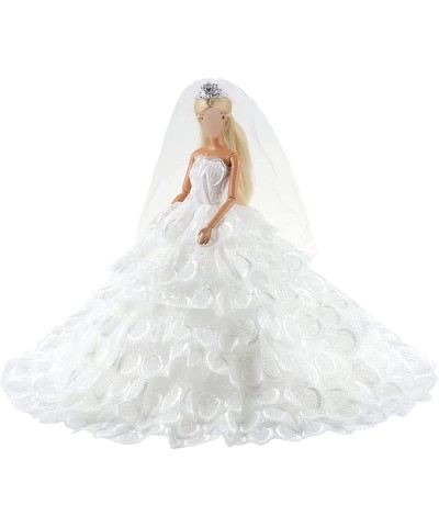 Wedding Dress Princess Evening Party White Dress Gown with Veil for 11.5 inch Dolls $26.54 Doll Accessories