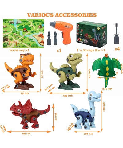 Dinosaur Toys for 3 4 5 6 7 Year Old Boys Take Apart Dinosaur Toy for Kid 3-5 5-7 Building Toy with Electric Drill Learning E...