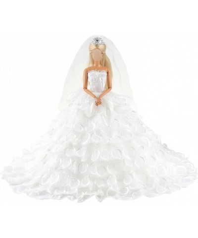 Wedding Dress Princess Evening Party White Dress Gown with Veil for 11.5 inch Dolls $26.54 Doll Accessories