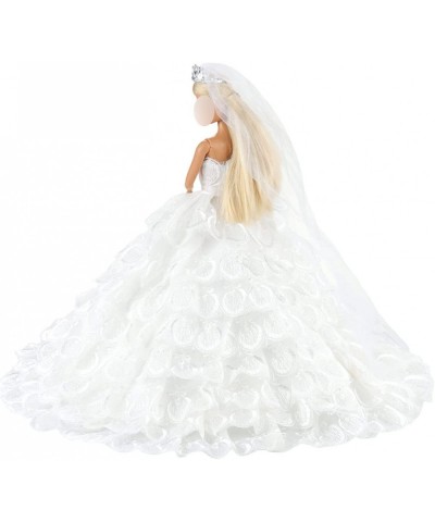 Wedding Dress Princess Evening Party White Dress Gown with Veil for 11.5 inch Dolls $26.54 Doll Accessories